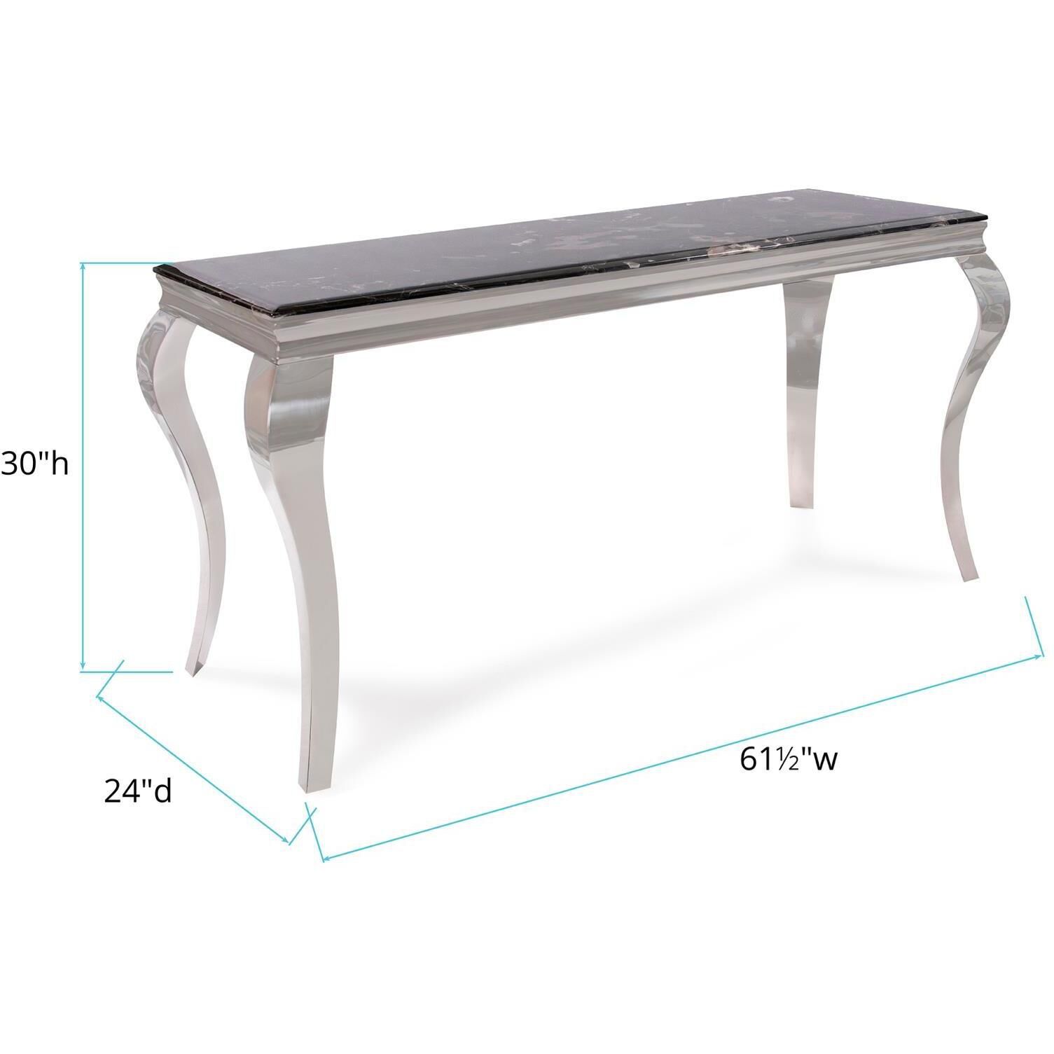 Lexiss 61.5 inch Black/Silver Console Table