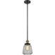 Franklin Restoration Chatham LED 6 inch Black Antique Brass Mini Pendant Ceiling Light in Clear, Franklin Restoration