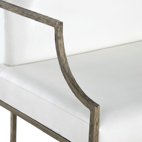 Vanderbilt Forged Warm Champagne / Cloud White Leather Bench