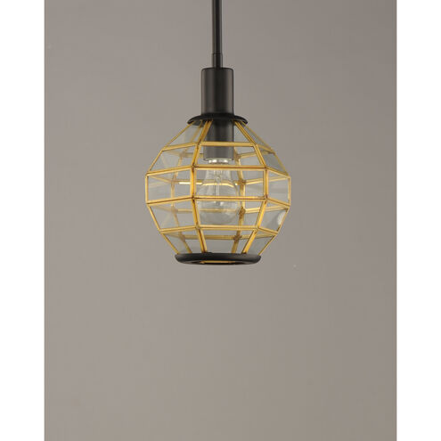 Heirloom 1 Light 8 inch Black/Burnished Brass Mini Pendant Ceiling Light