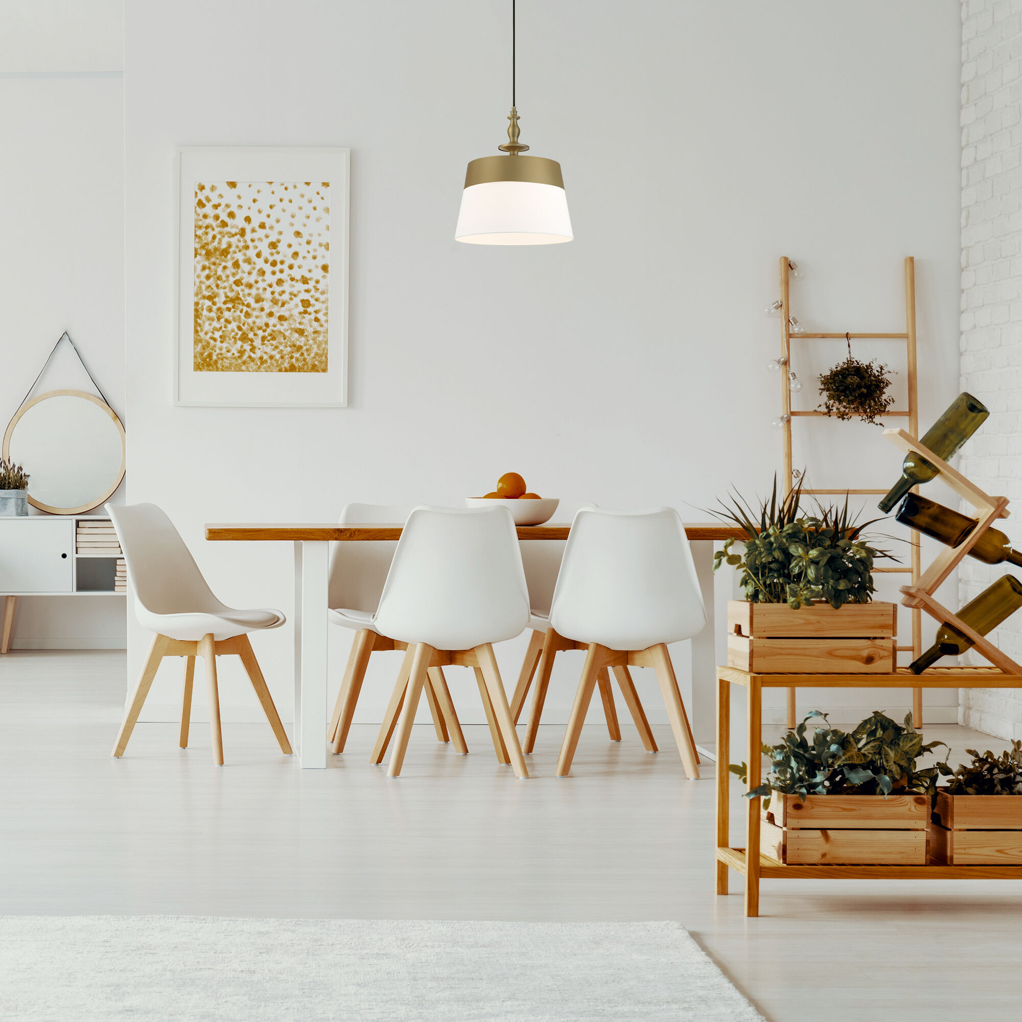 Ava 1 Light 15.75 inch Brushed Gold Pendant Ceiling Light