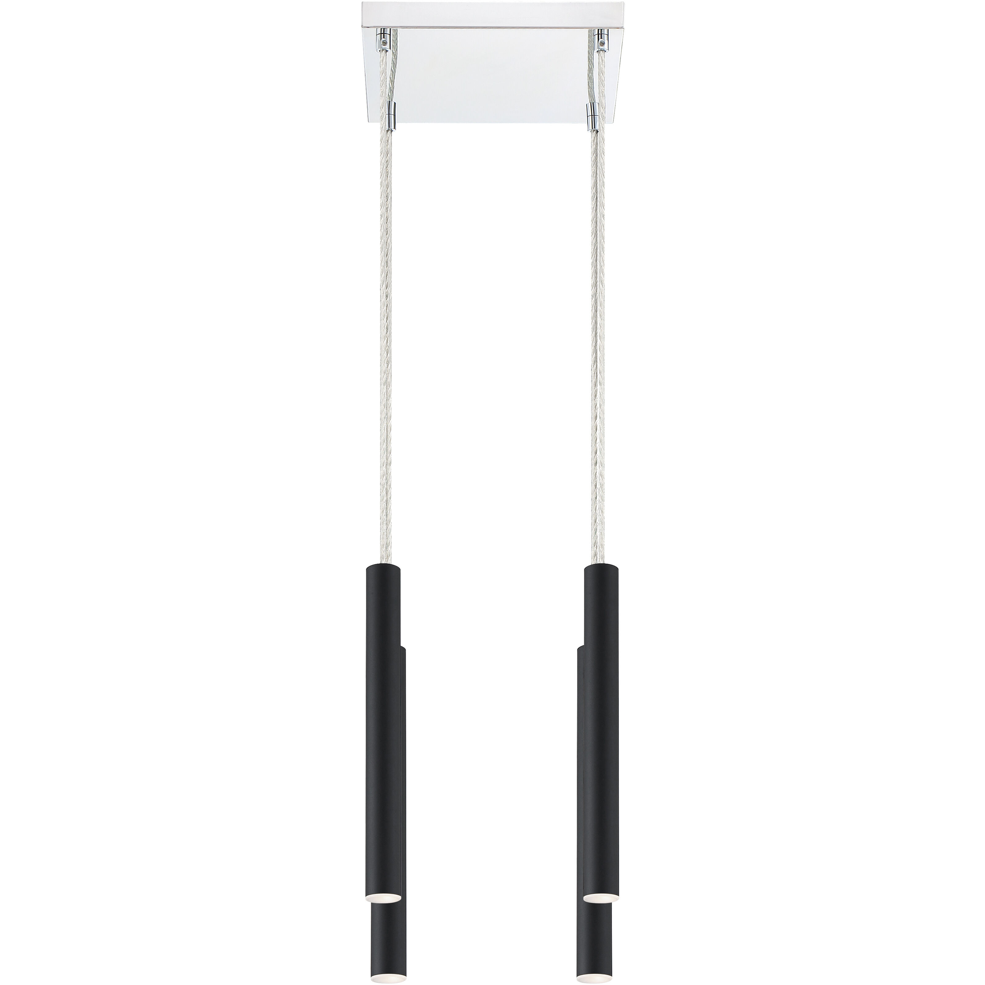 Forest LED 9.5 inch Matte Black Chandelier Ceiling Light in 4, 11, Matte Black Steel