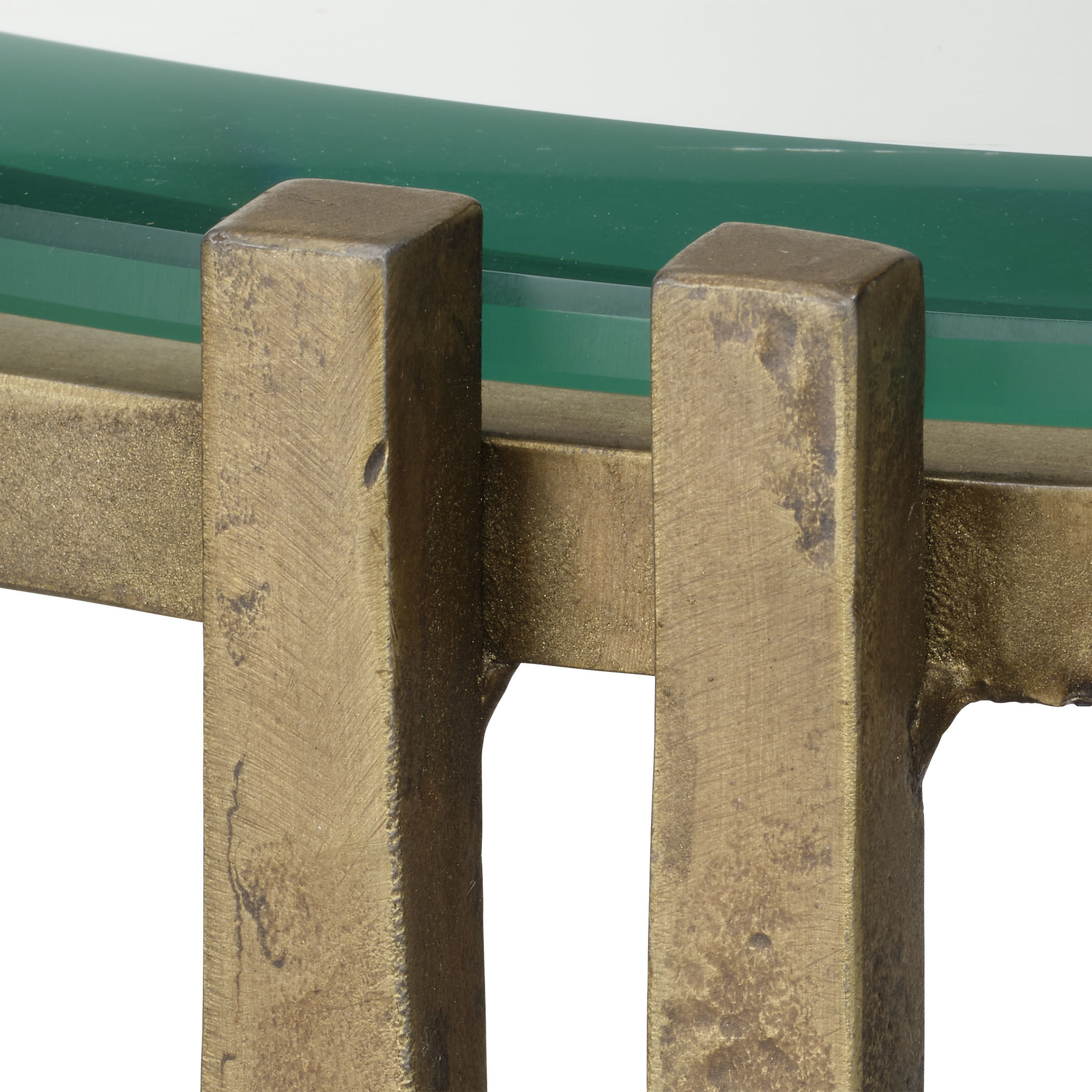 Metrical 20.5 X 14 inch Antique Brass Side Table, Inline