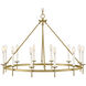 Copley 12 Light 36 inch Lacquered Brass Chandelier Ceiling Light
