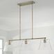Baker 3 Light 44.5 inch Aged Brass Island Ceiling Light