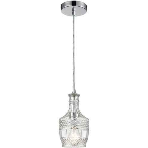 Twickenham 1 Light 5 inch Chrome with Clear Mini Pendant Ceiling Light