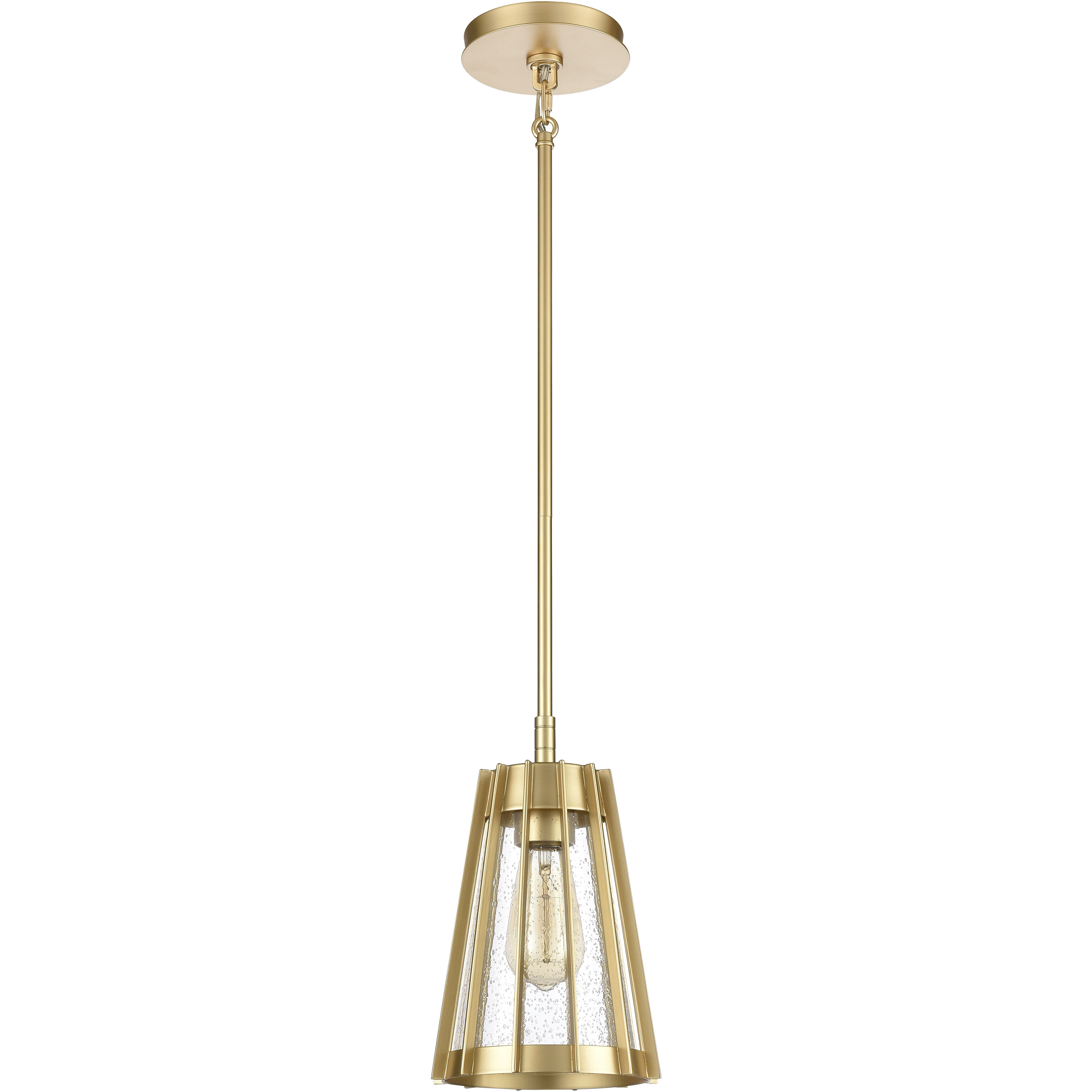 Open Louvers 1 Light 6.75 inch Champagne Gold Mini Pendant Ceiling Light