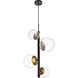 Wells 4 Light 18 inch Black and Brass Pendant Ceiling Light