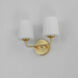 Bristol 2 Light 13.25 inch Satin Brass Wall Sconce Wall Light