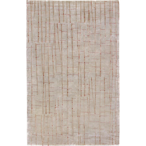 Shibui 96 X 60 inch Light Gray, Dark Brown, Dark Red Rug