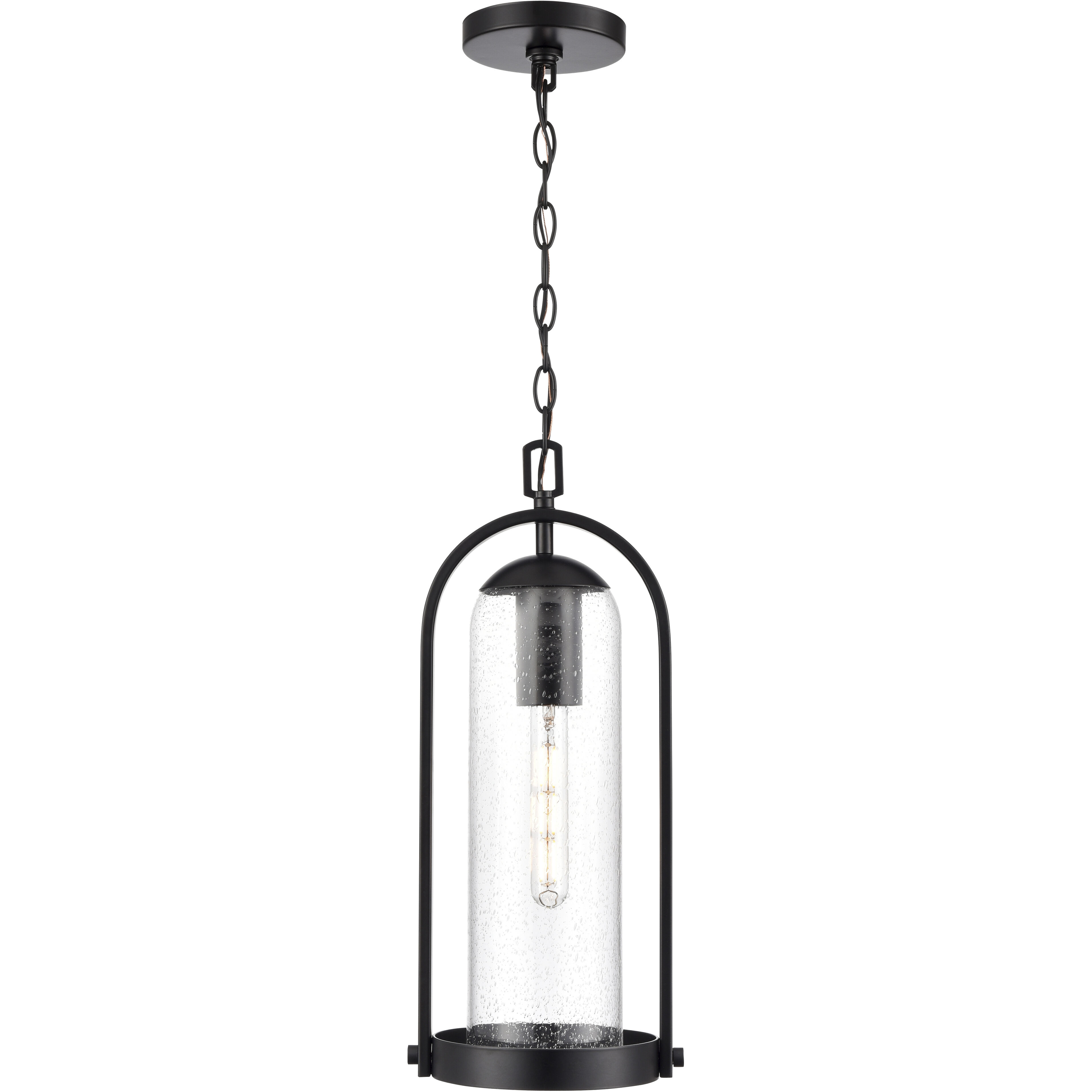Luxio 1 Light 8.25 inch Powder Coated Black Outdoor Hanging Lantern