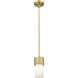 Bolivar 1 Light 4 inch Brushed Brass Pendant Ceiling Light in Matte White Glass