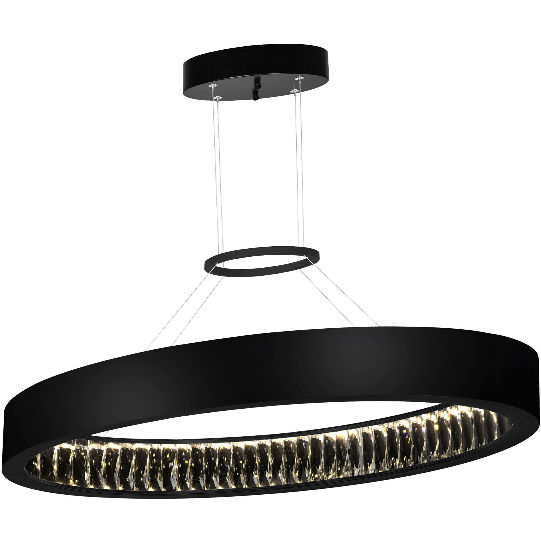 Rosalina LED 32 inch Matte Black Down Chandelier Ceiling Light