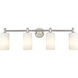 Downtown Urban Crown Point 4 Light 33.88 inch Satin Nickel Bath Vanity Light Wall Light in Matte White