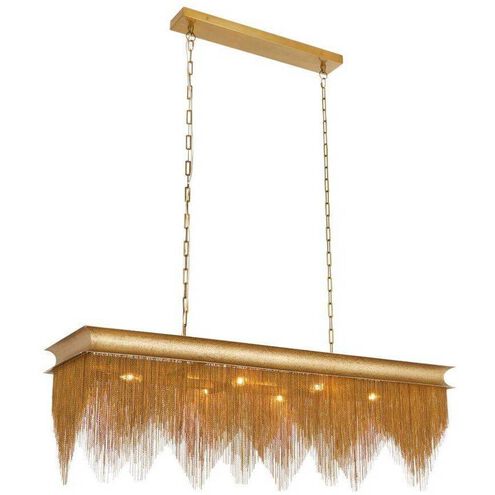 Heiress 6 Light 48 inch Antique Brass Linear Chandelier Ceiling Light