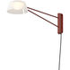 Ray LED 6.25 inch Oxide Red and Opal White Wall Lamp Wall Light