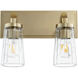 Fort Worth 2 Light 12.5 inch Aged Brass Vanity Light Wall Light