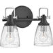 Easton 2 Light 14.5 inch Black with Chrome Vanity Light Wall Light in Black/Chrome
