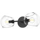 Alora Mood Willow 2 Light 16.75 inch Matte Black Bath Vanity Light Wall Light in Clear