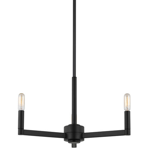 Fullton 3 Light 10 inch Midnight Black Chandelier Ceiling Light