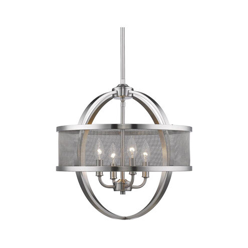 Colson 4 Light 17.5 inch Pewter Chandelier Ceiling Light, Mini
