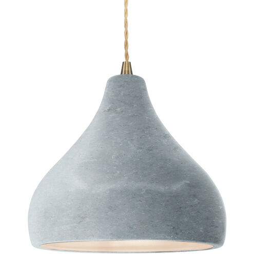 Radiance 1 Light 11.5 inch Antique Brass and Concrete Pendant Ceiling Light
