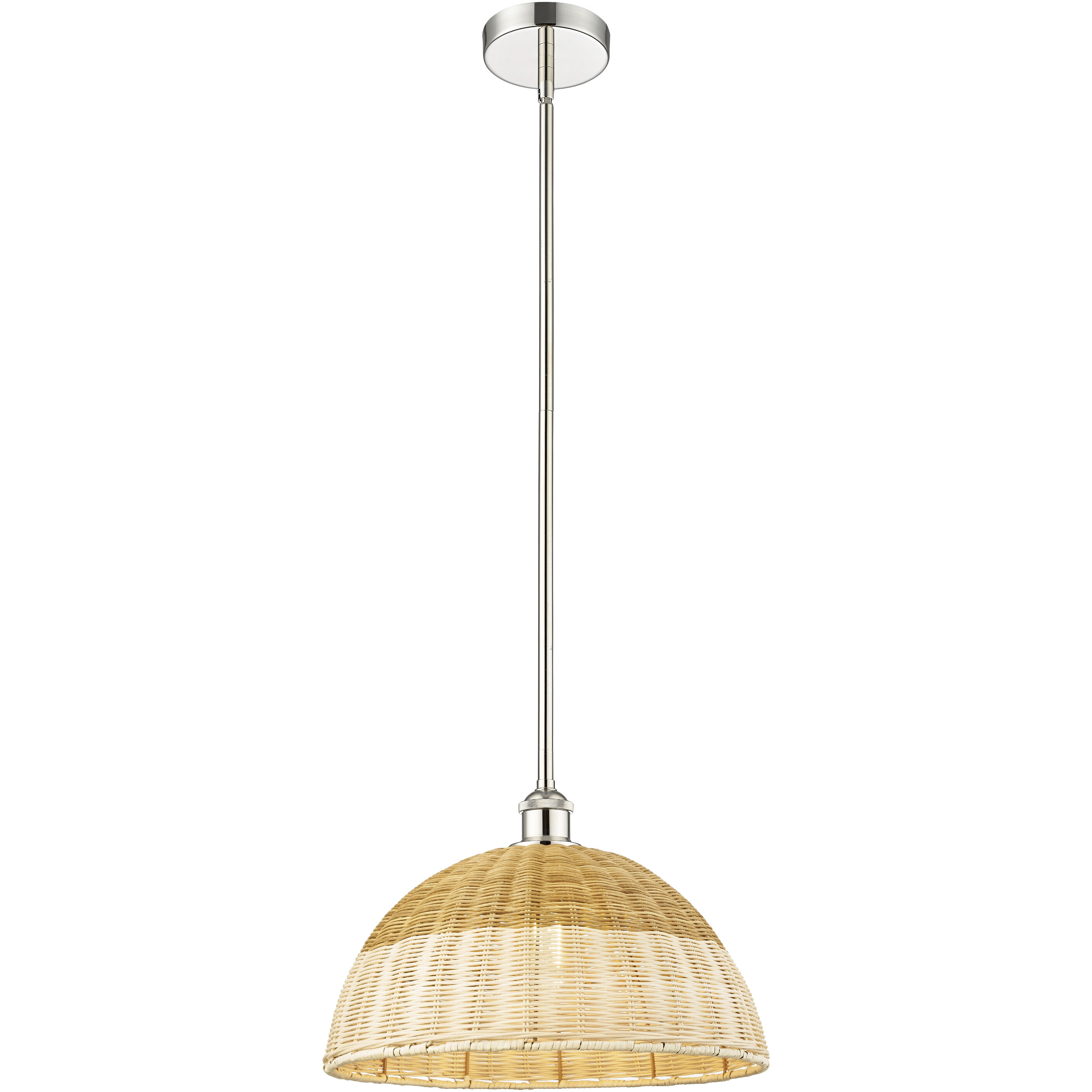 Edison Bristol Natural II 1 Light 15.75 inch Polished Nickel Mini Pendant Ceiling Light