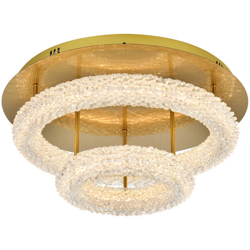 Bowen 2 Light 22 inch Satin Gold Flush Mount Ceiling Light