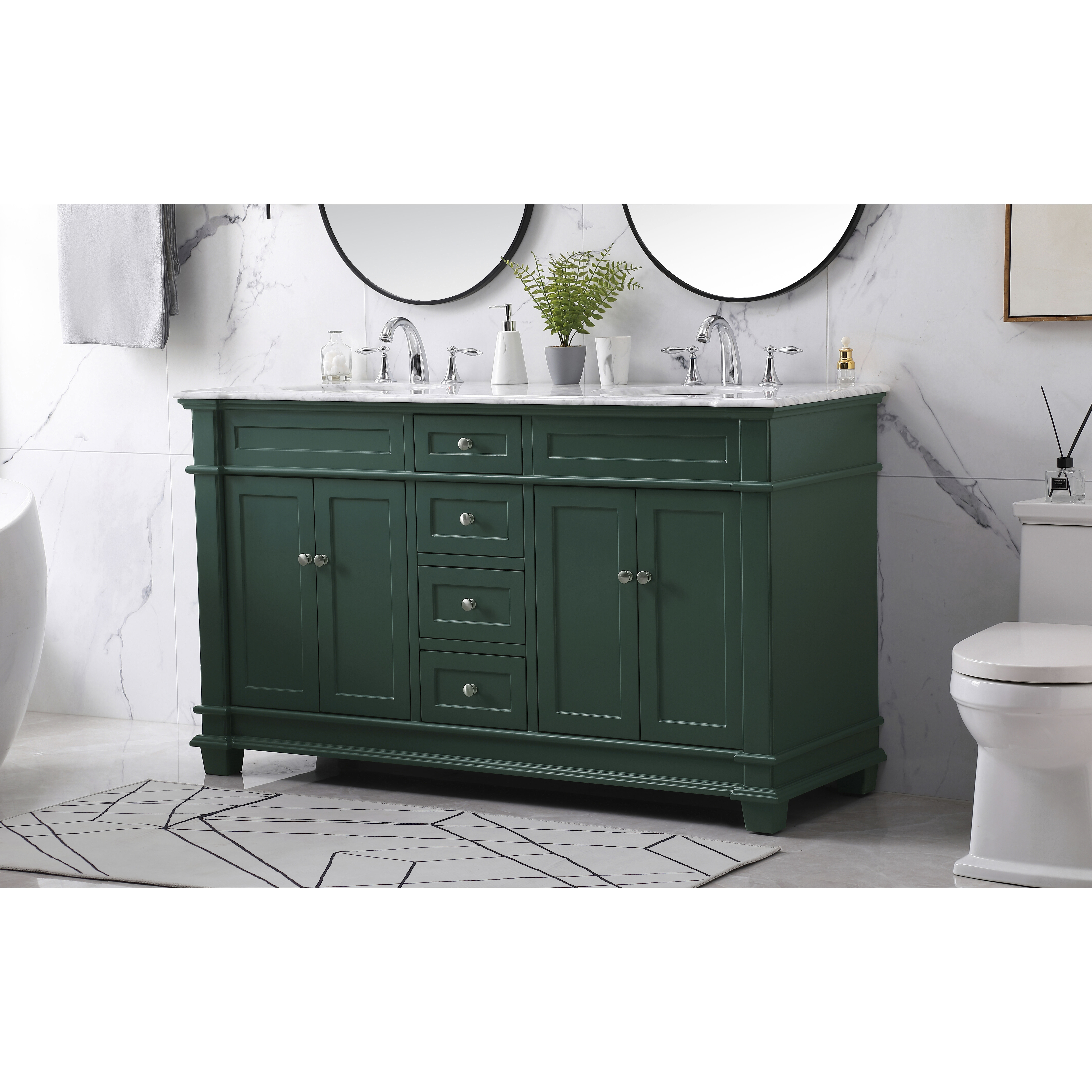 Wesley 60 X 22 X 35 inch Black Vanity Sink Set