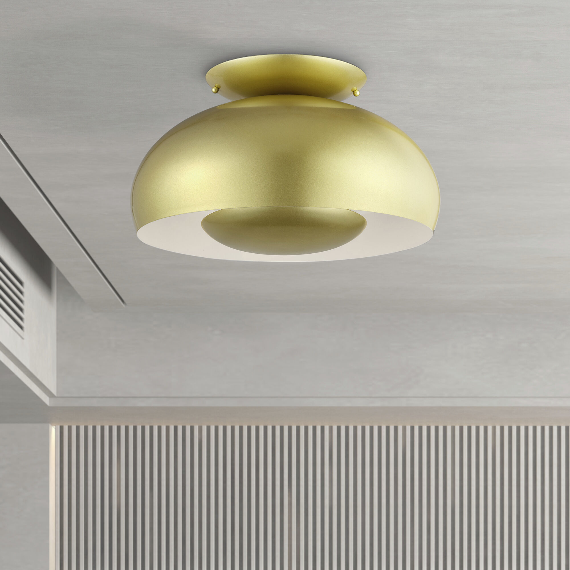 Domma 3 Light 17 inch Soft Gold Semi Flush Mount Ceiling Light, Large