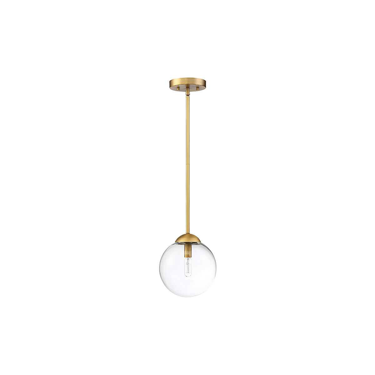 Industrial 1 Light 8 inch Natural Brass Mini-Pendant Ceiling Light