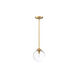 Industrial 1 Light 8 inch Natural Brass Mini-Pendant Ceiling Light