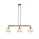 Franklin Restoration Large Bell LED 40.5 inch Antique Brass Island Light Ceiling Light in Matte White Glass, Franklin Restoration