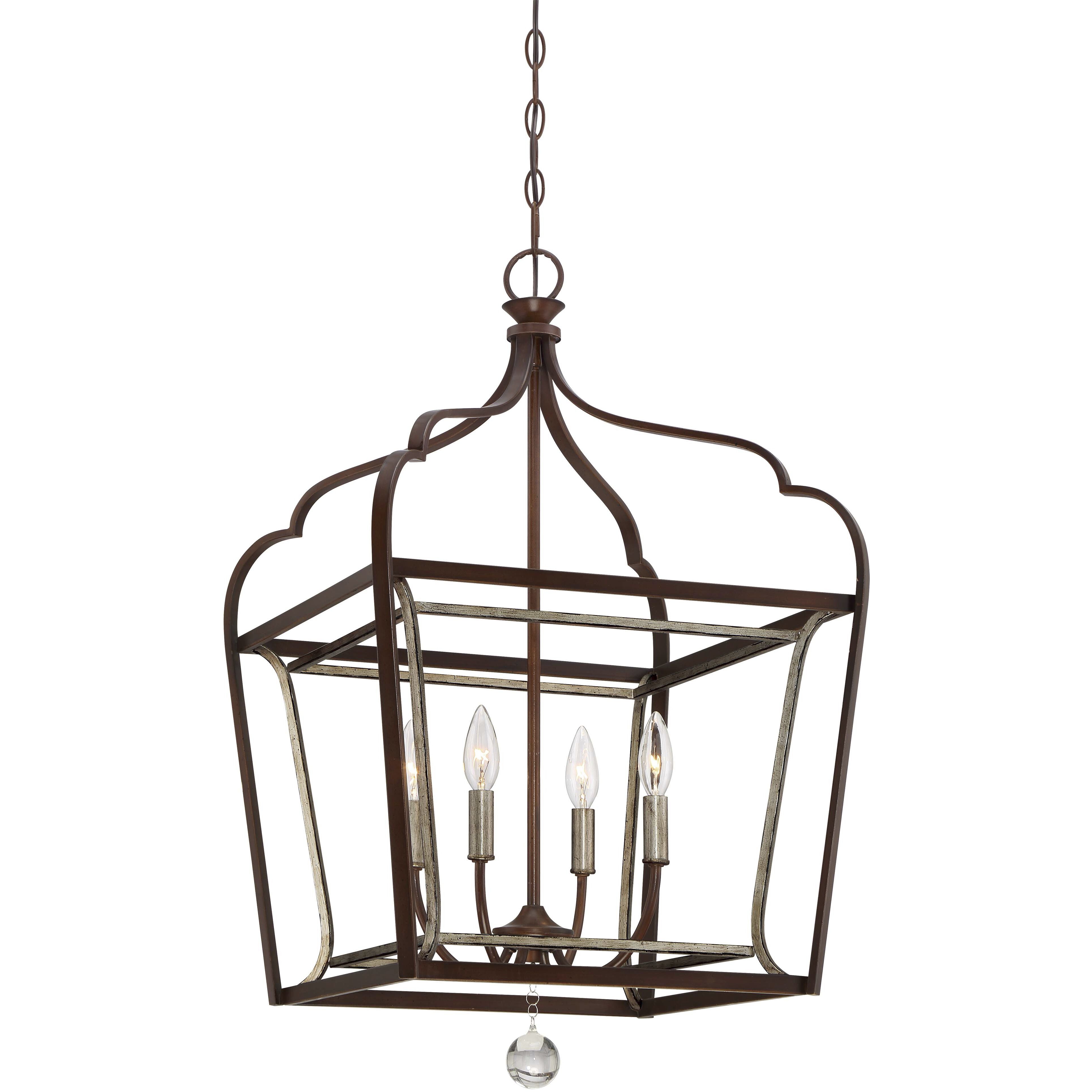 Astrapia 4 Light 18 inch Dark Rubbed Sienna/Aged Silver Foyer Light Ceiling Light