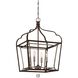 Astrapia 4 Light 18 inch Dark Rubbed Sienna/Aged Silver Foyer Light Ceiling Light
