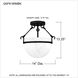 Danyon 3 Light 14 inch Matte Black Semi-Flush Mount Ceiling Light