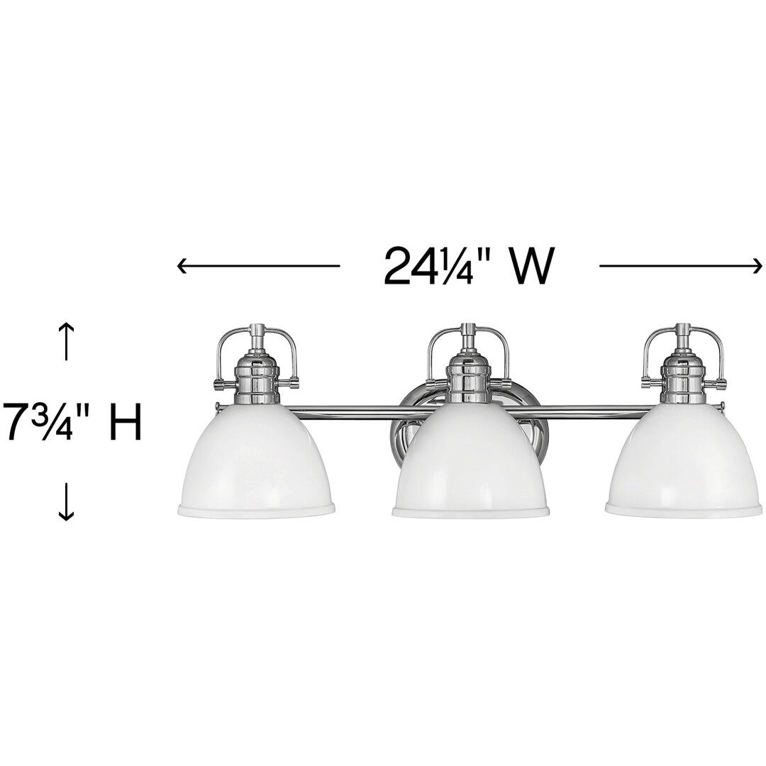 Rowan 3 Light 24.25 inch Chrome Vanity Light Wall Light