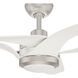 Inez 60 inch Brushed Nickel with Fresh White Blades Outdoor Ceiling Fan