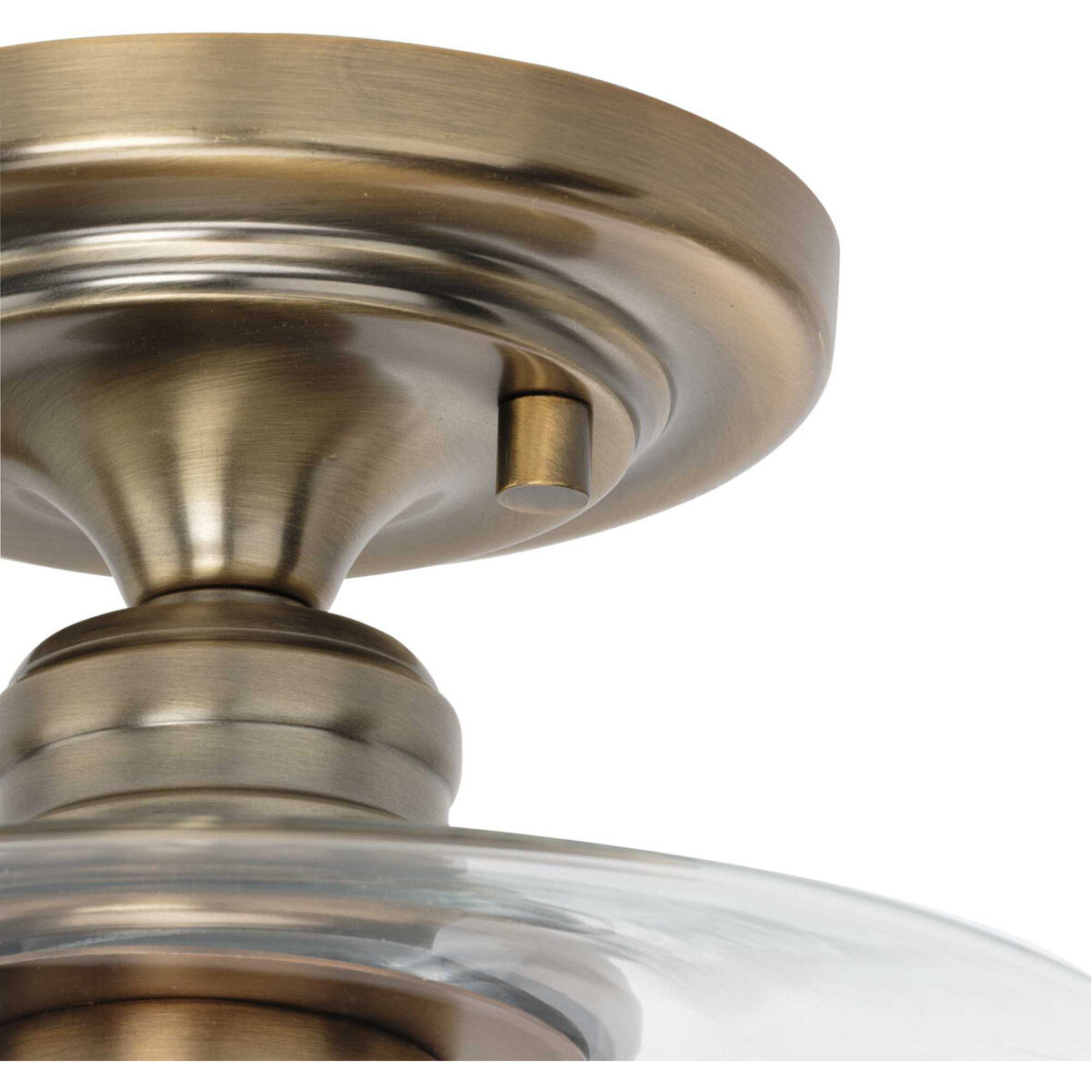 Aiken 1 Light 9 inch Vintage Brass Flush Mount Ceiling Light