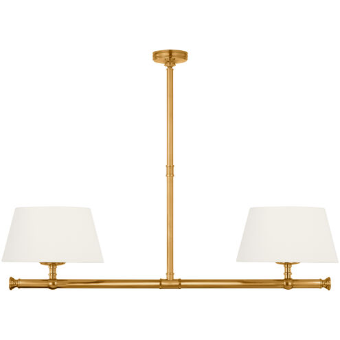 Chapman & Myers Marion LED 56 inch Antique-Burnished Brass Linear Chandelier Ceiling Light