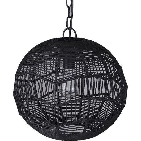 Valence 1 Light 15 inch Black Pendant Ceiling Light