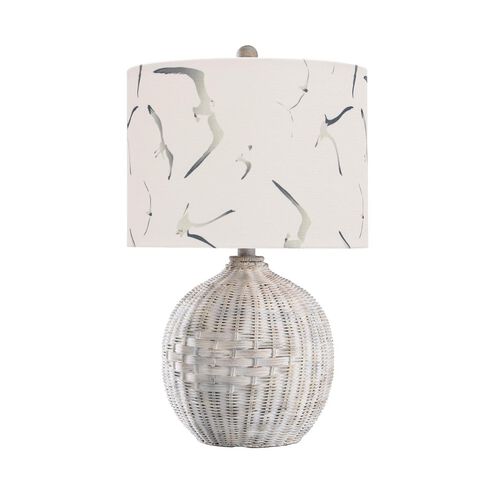 Piper's Harbor 21.5 inch 60 watt Whitewash and Seagull Table Lamp Portable Light