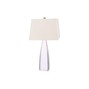 Delano 30 inch 0 watt Polished Nickel Portable Table Lamp Portable Light in White Faux Silk