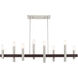 Helsinki 8 Light 10 inch Brushed Nickel with Bronze Accents Chandelier Ceiling Light