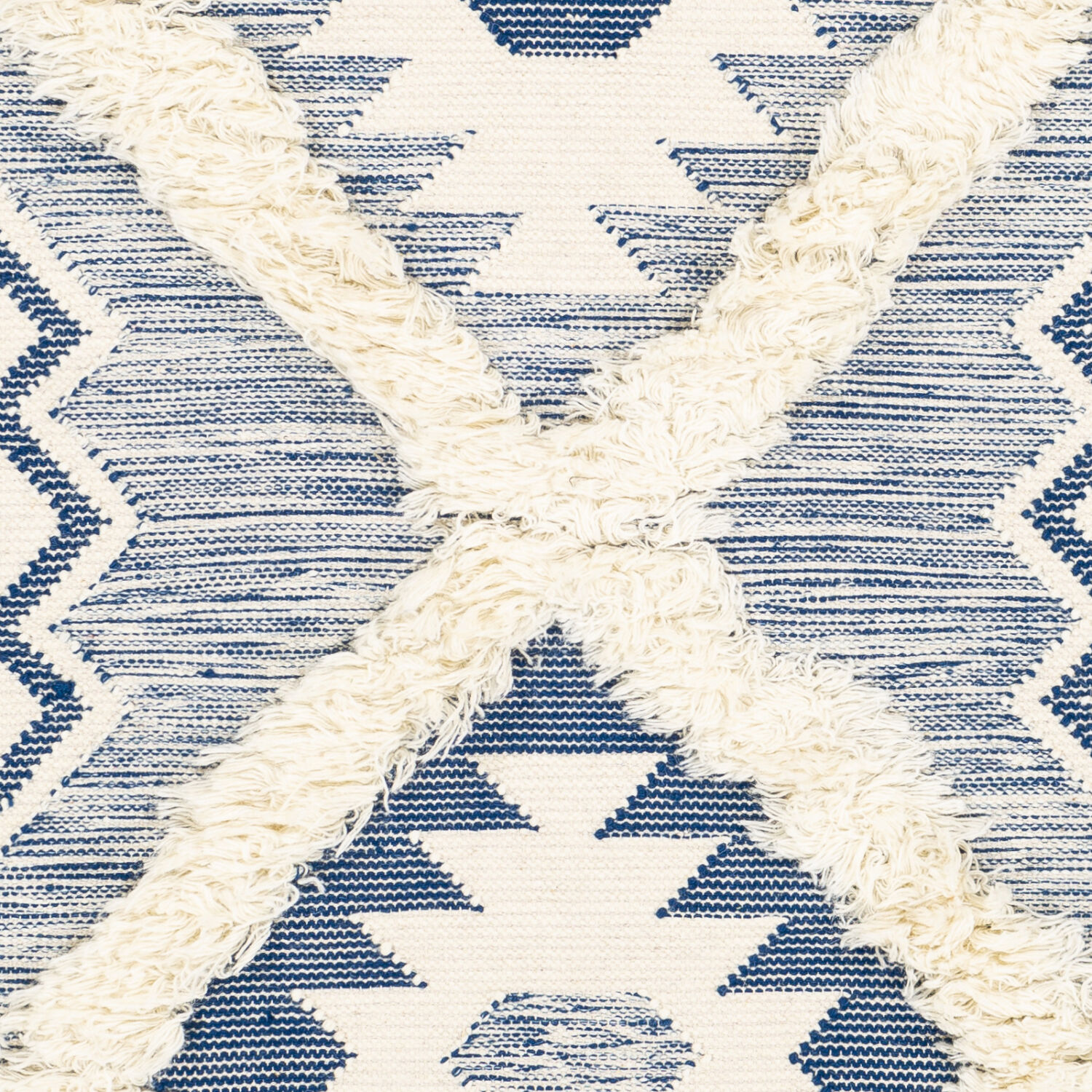 Apache 120 X 96 inch Dark Blue/Ivory Handmade Rug in 8 x 10