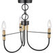 Foundry 3 Light 18.11 inch Black and Brass Pendant Ceiling Light