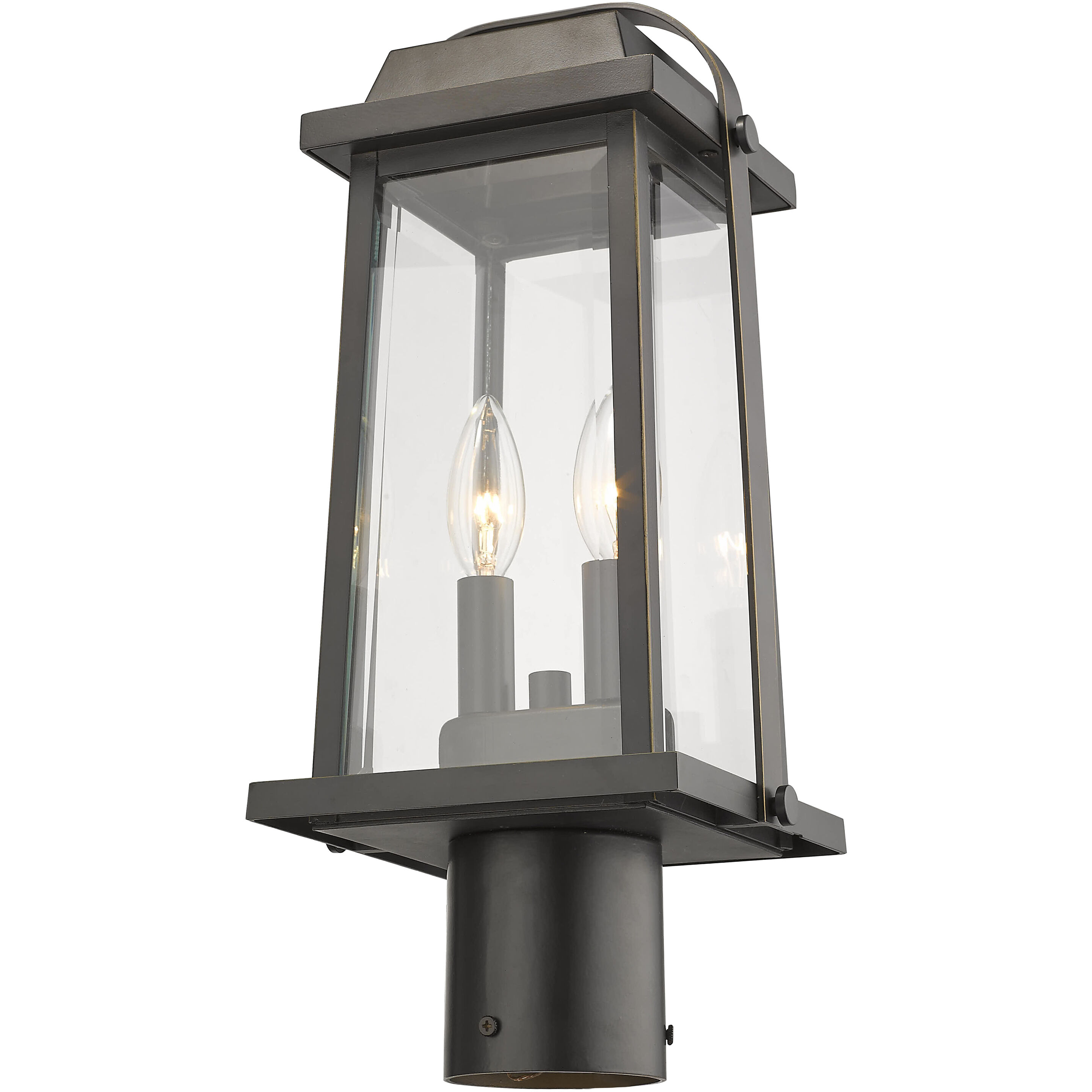 Millworks 2 Light 16.75 inch Oil Rubbed Bronze Outdoor Post Mount Fixture