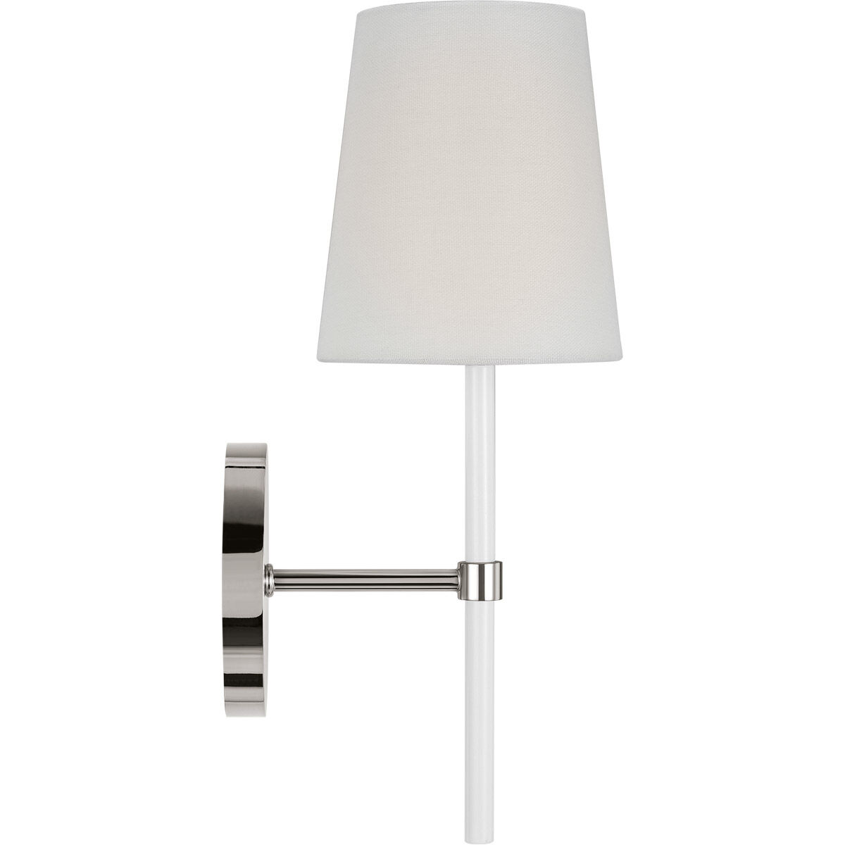 kate spade new york Monroe Wall Sconce Wall Light in Polished Nickel / Gloss White