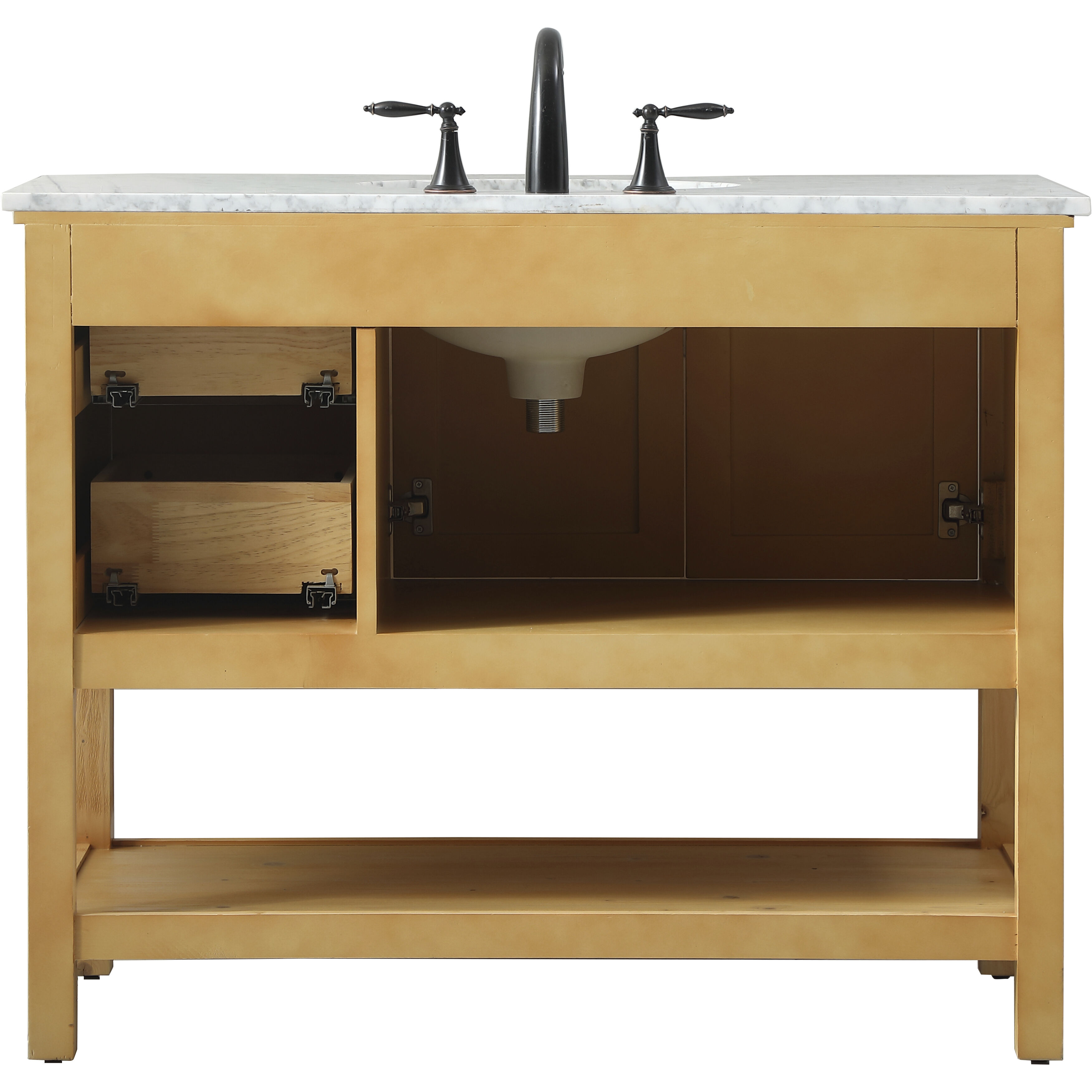 Metropolis 42 X 22 X 34 inch Natural Wood Vanity Sink Set