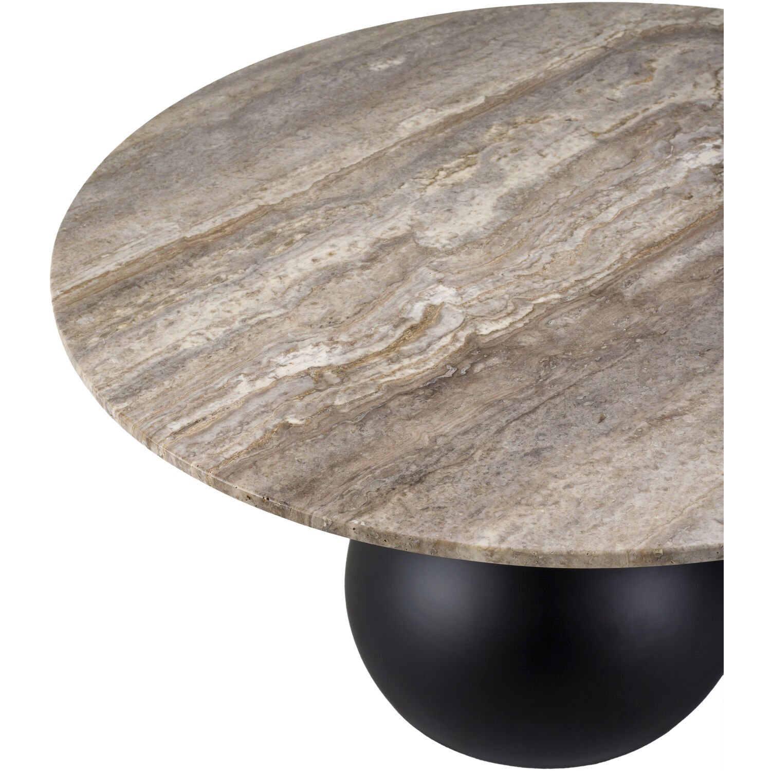 Bolb 31.5 X 31.5 inch Top: Cream; Base: Black Coffee Table